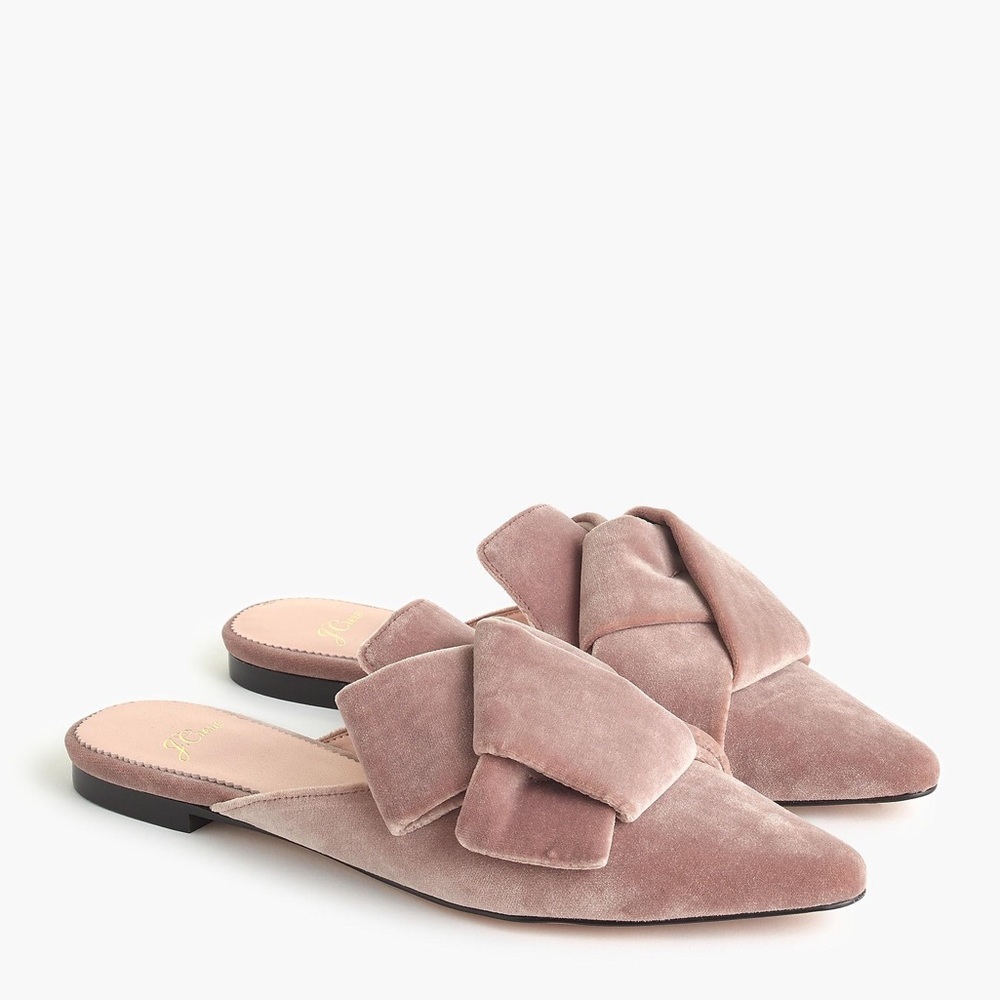 J.Crew Marina slides in velvet seashell color